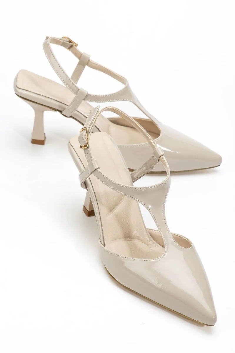 Tula Bej Rugan Topuklu Ayakkabı