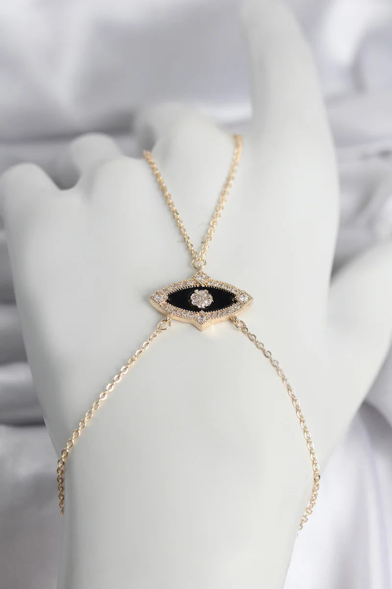 Pirinç Göz Model Gold Renk Zirkon Taşlı Kadın Şahmeran