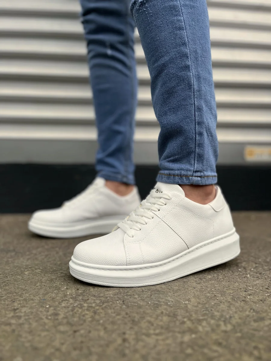 JY151 Boost Bağcıklı Cilt Erkek Günlük Sneaker Ayakkabı CBT - Beyaz