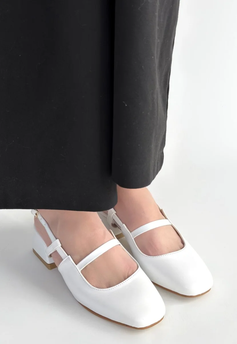 Liva Beyaz Cilt Topuklu Ayakkabı