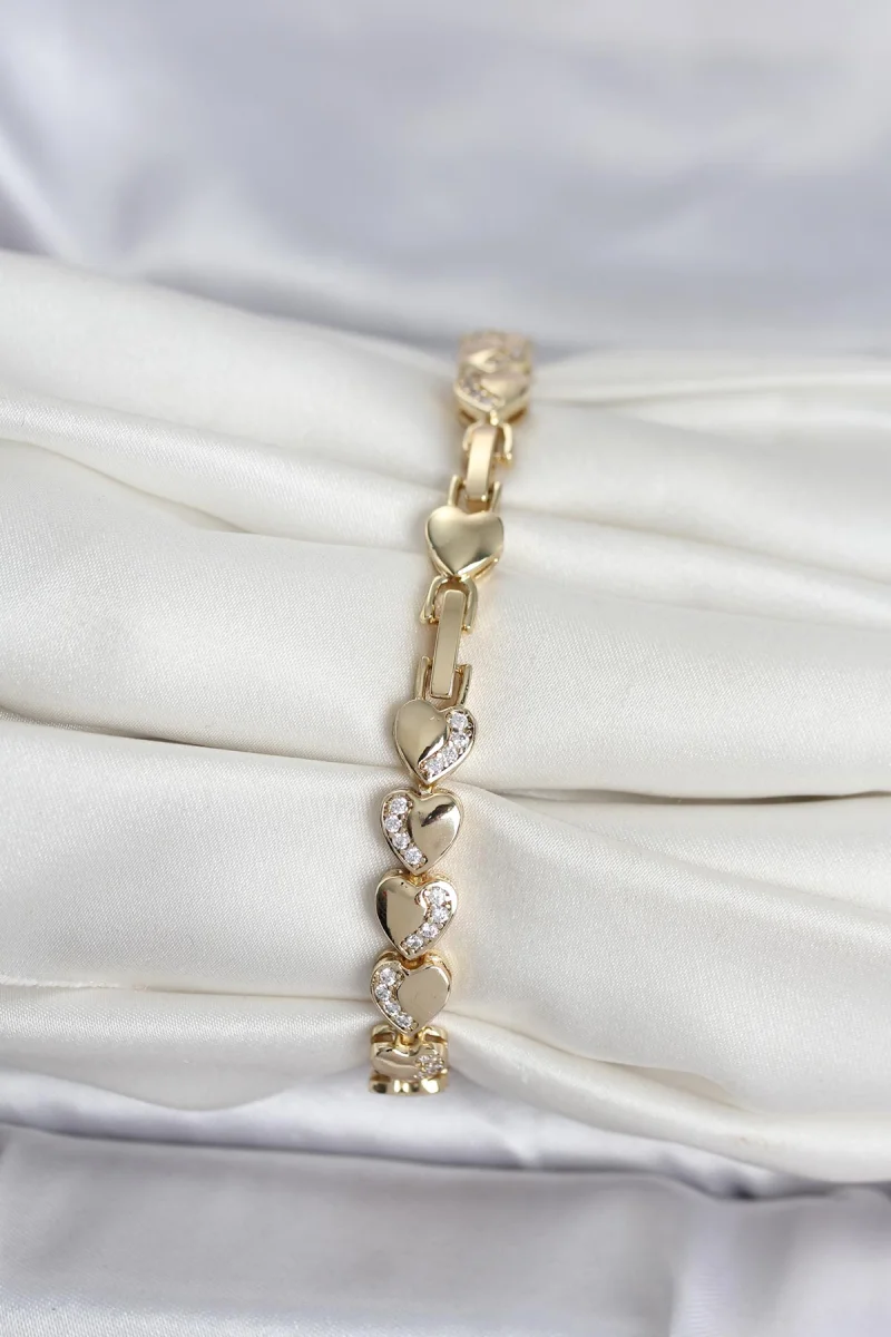 Xuping Kalp Model Gold Renk Kadın Bileklik