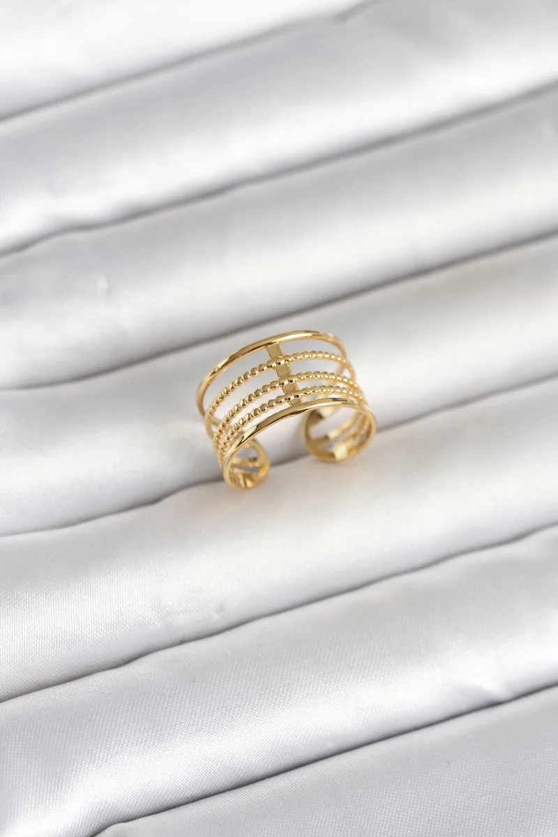 316L Çelik Gold Renk Vintage Model Kadın Yüzük