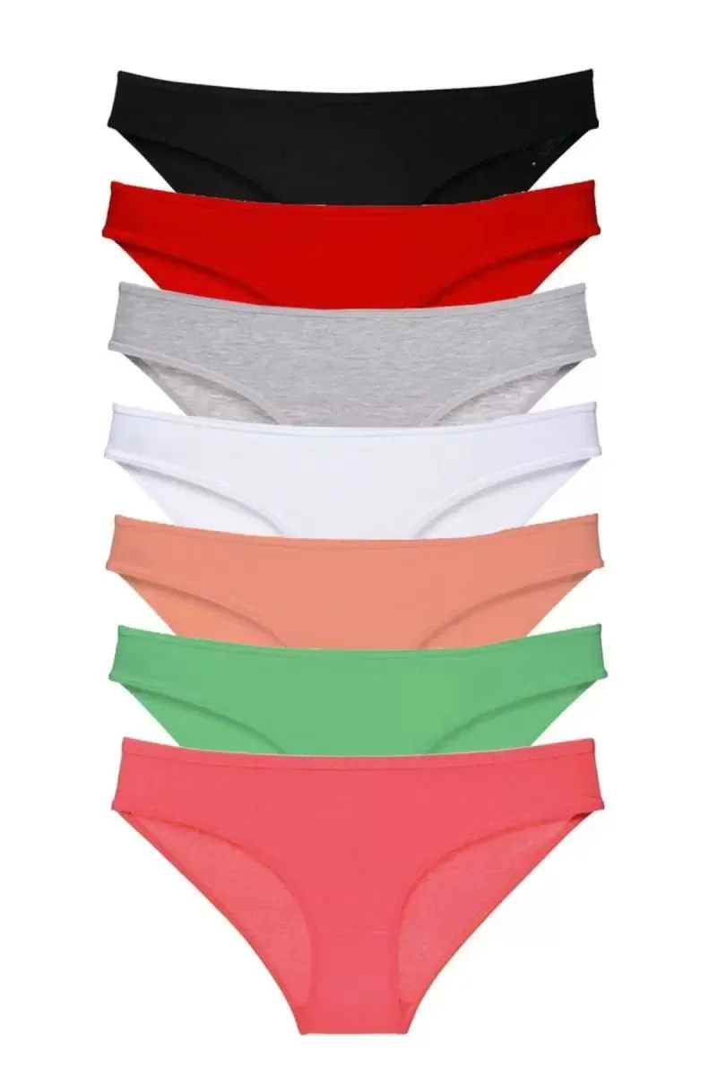 7 Adet Süper Eko Set Likralı Kadın Slip Külot Set 6