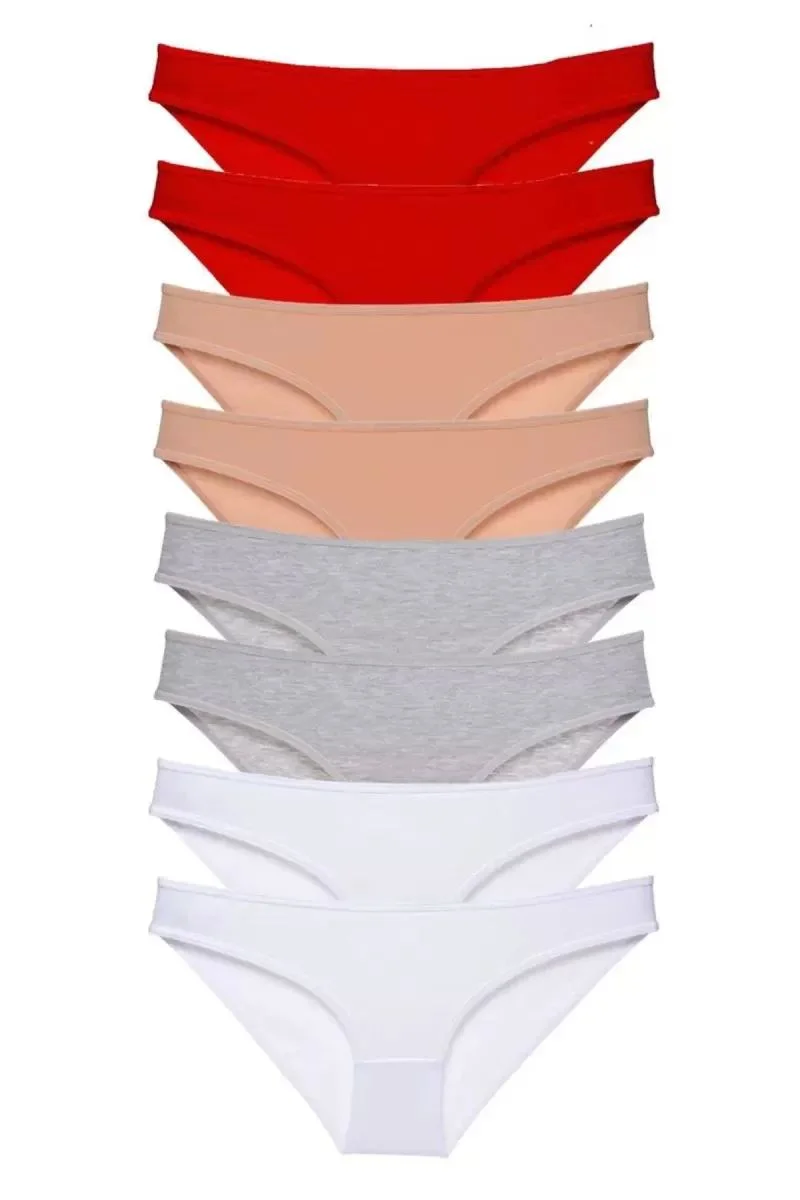 8 Adet Süper Eko Set Likralı Kadın Slip Külot 532