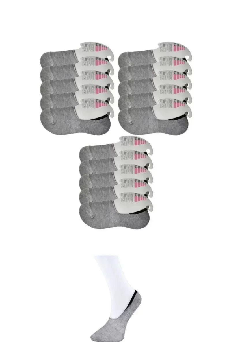 Gri Kadın Babet Çorap 15 Çift