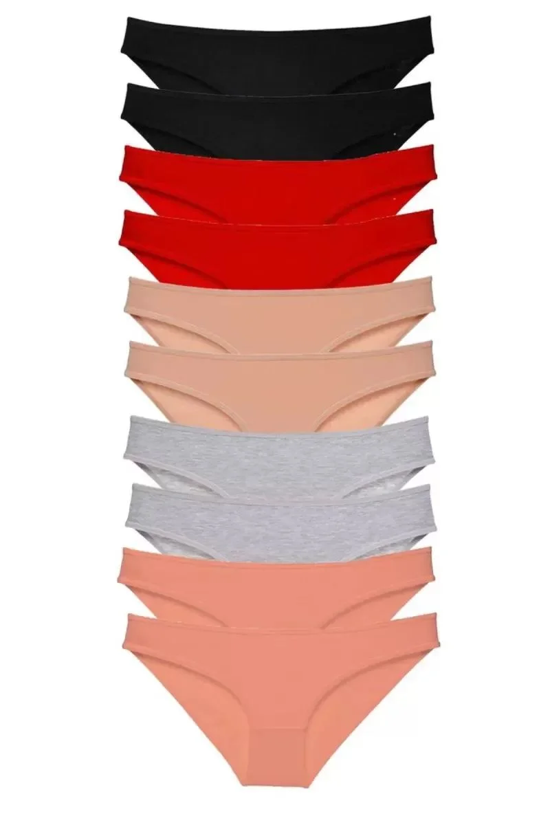 10 Adet Süper Eko Set Likralı Kadın Slip Külot 501