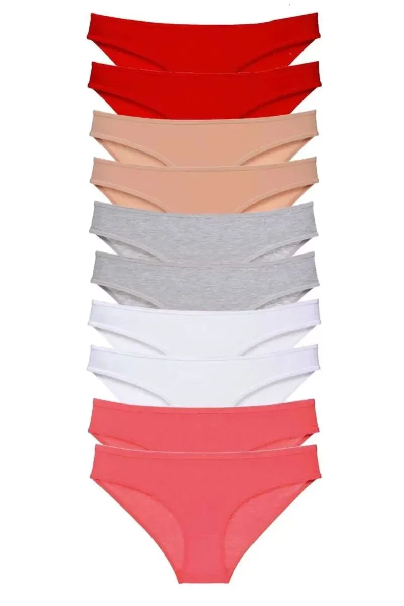 10 Adet Süper Eko Set Likralı Kadın Slip Külot 507