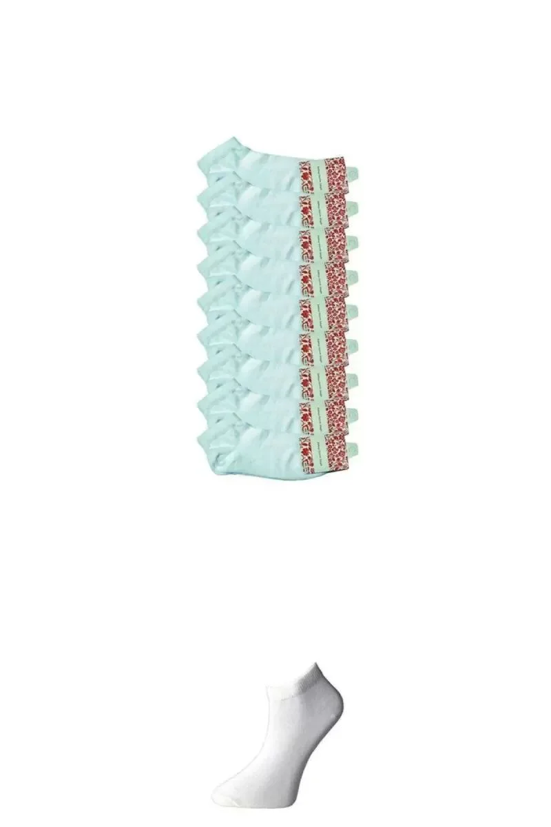 Beyaz Kadın Bilek Çorap 9 Çift