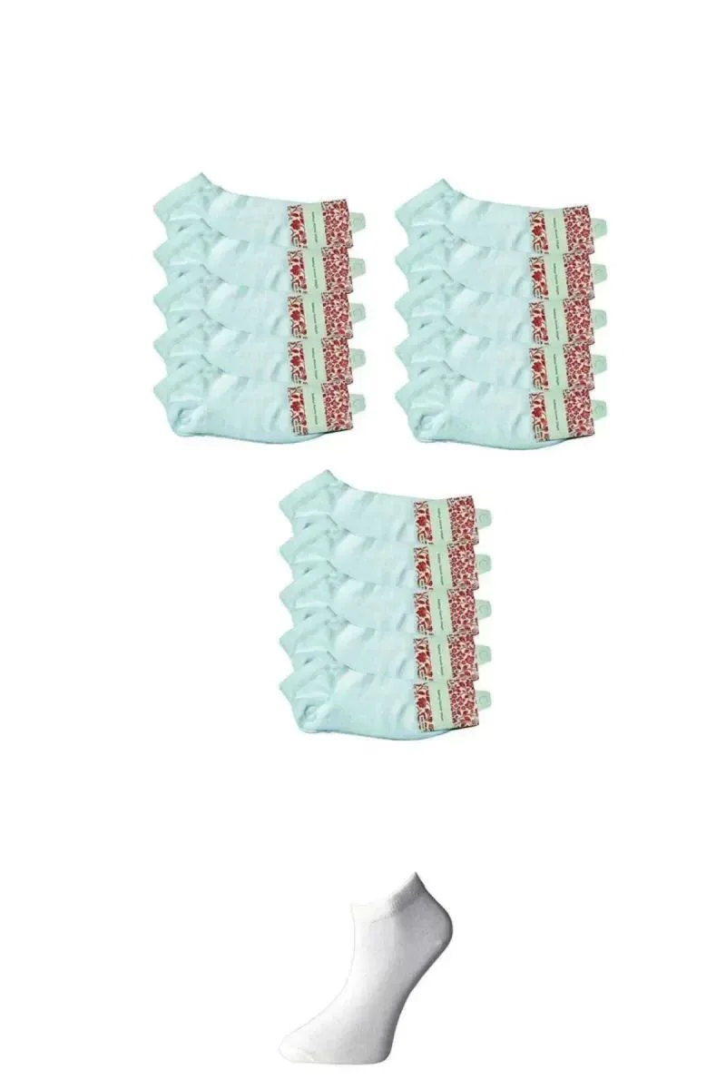 Beyaz Kadın Bilek Çorap 15 Çift