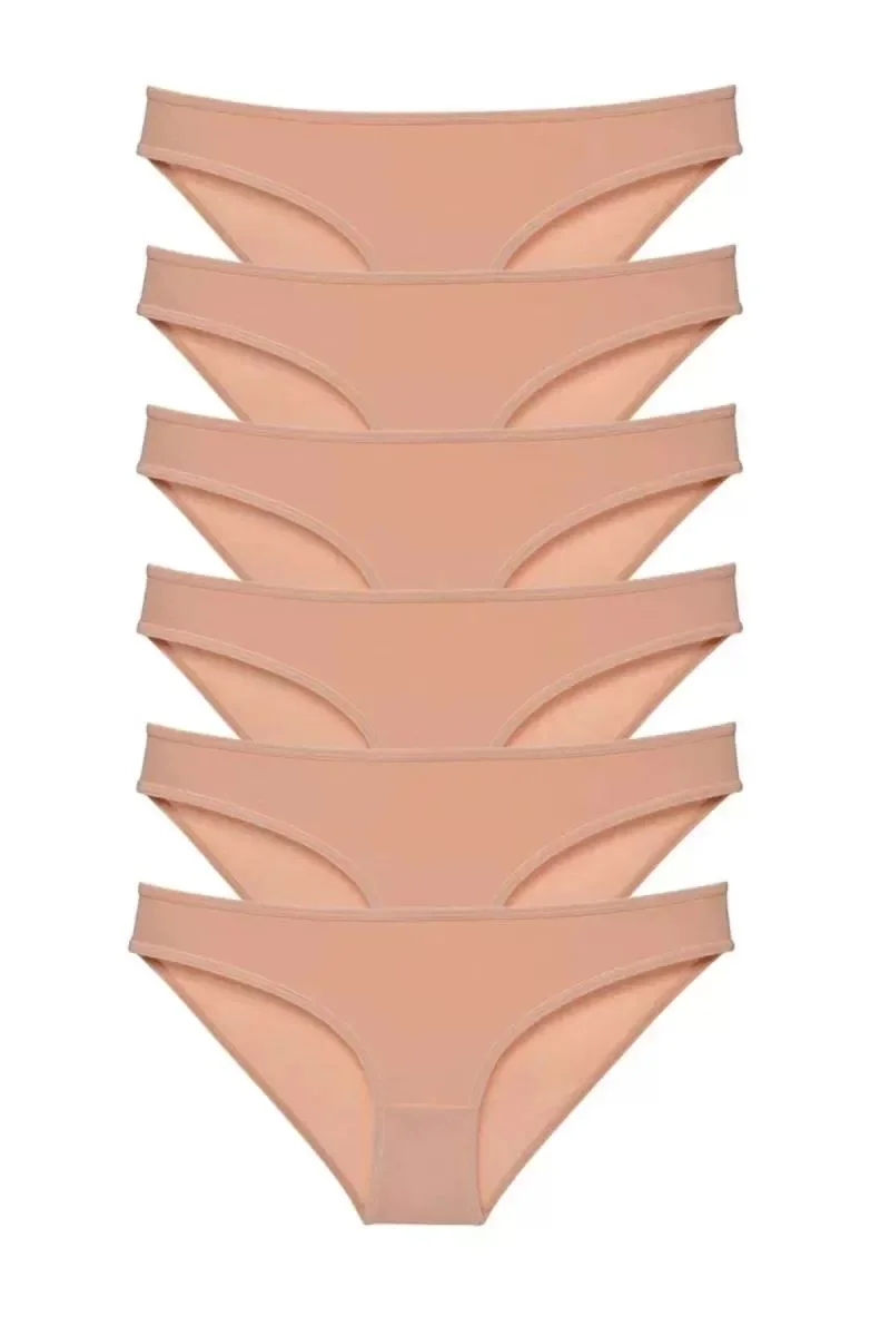 6 Adet Süper Eko Set Likralı Kadın Slip Külot Ten