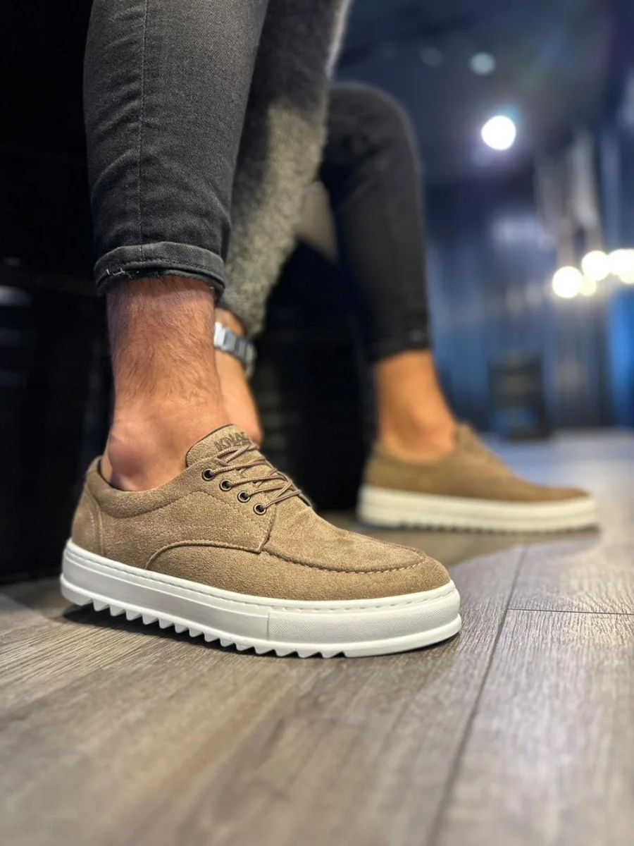 JY-T12 Velaro Bağcıklı Süet Erkek Günlük Spor Klasik Ayakkabı SBT - Camel