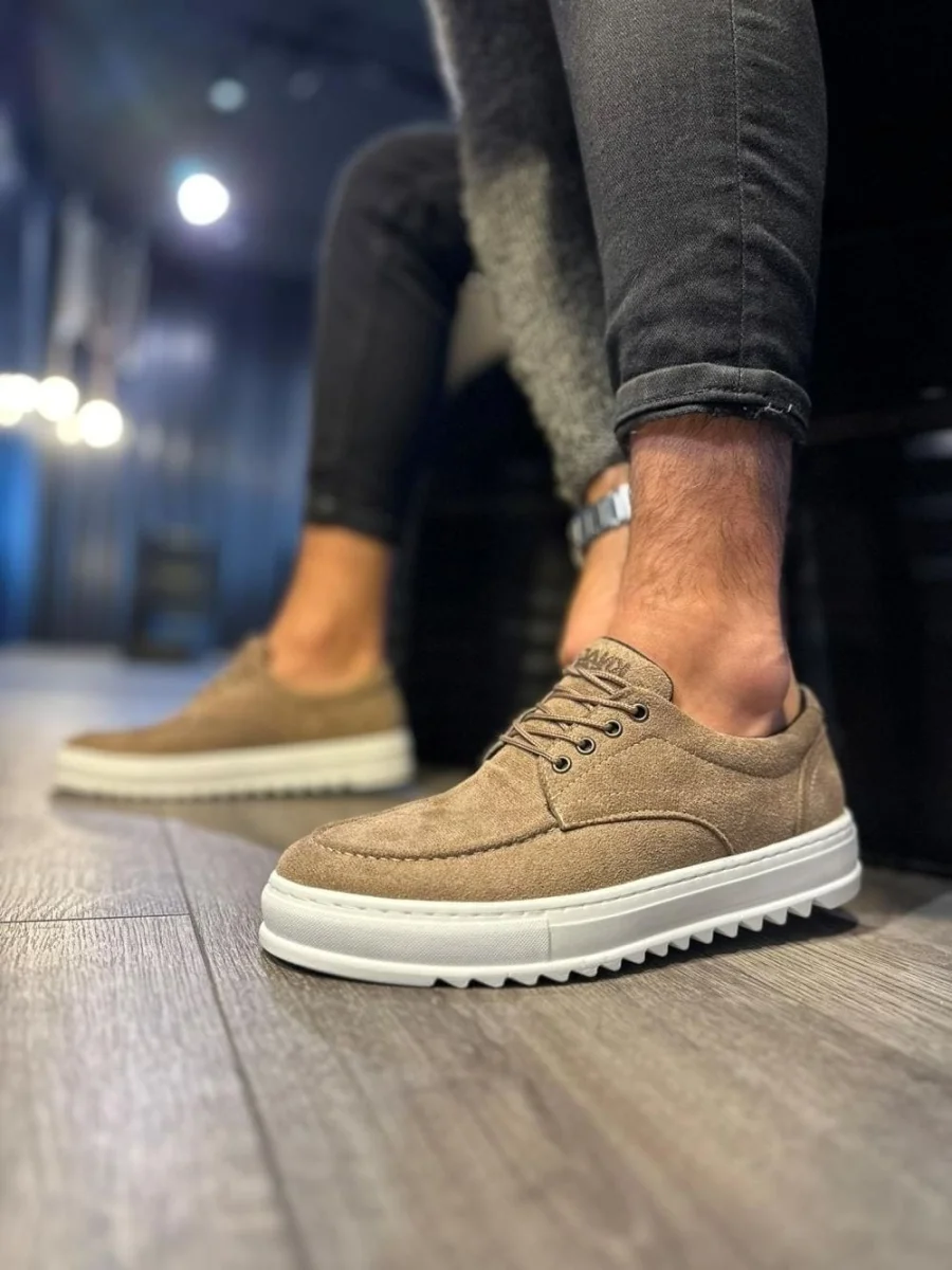 JY-T12 Velaro Bağcıklı Süet Erkek Günlük Spor Klasik Ayakkabı SBT - Camel