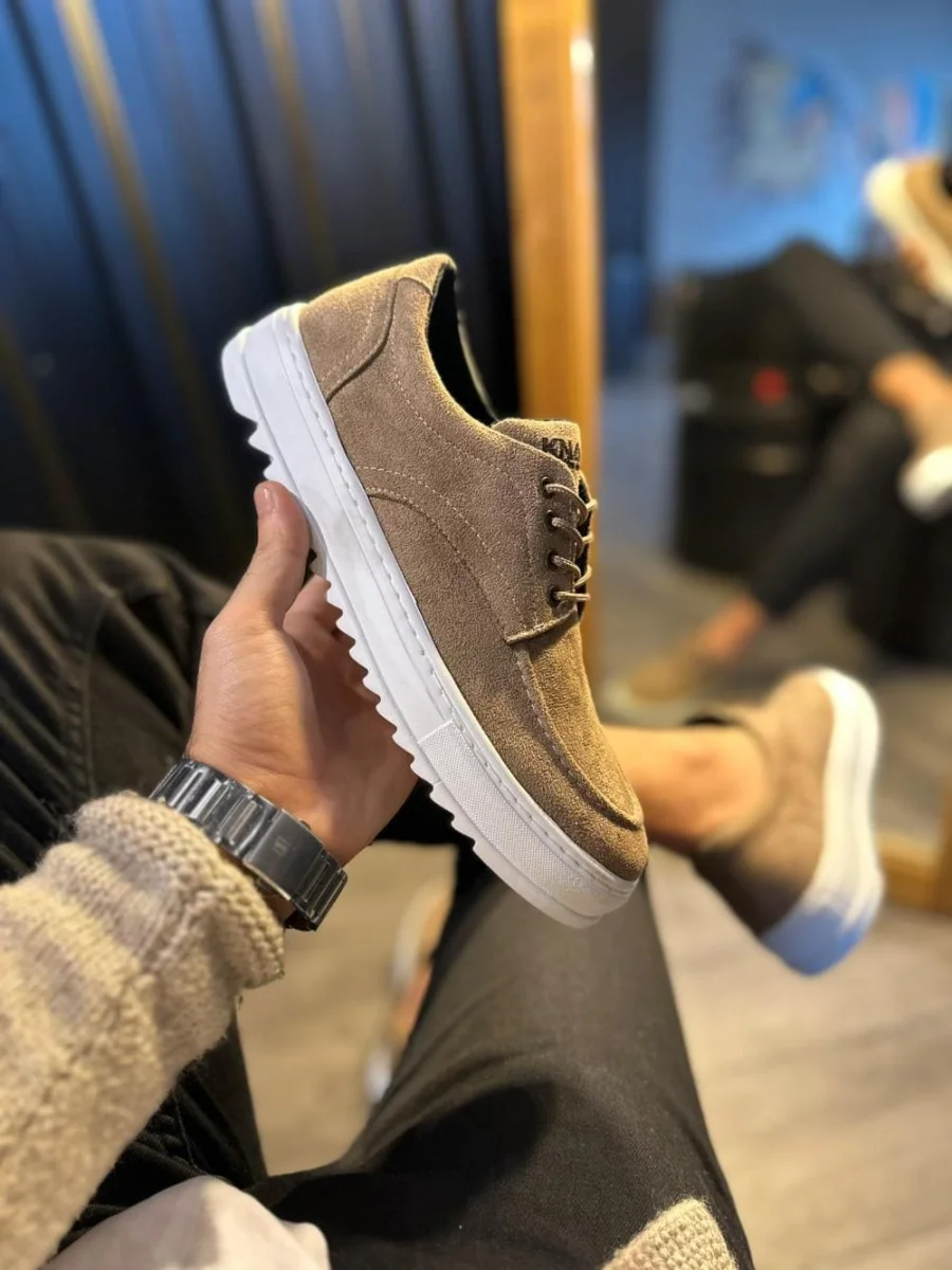 JY-T12 Velaro Bağcıklı Süet Erkek Günlük Spor Klasik Ayakkabı SBT - Camel