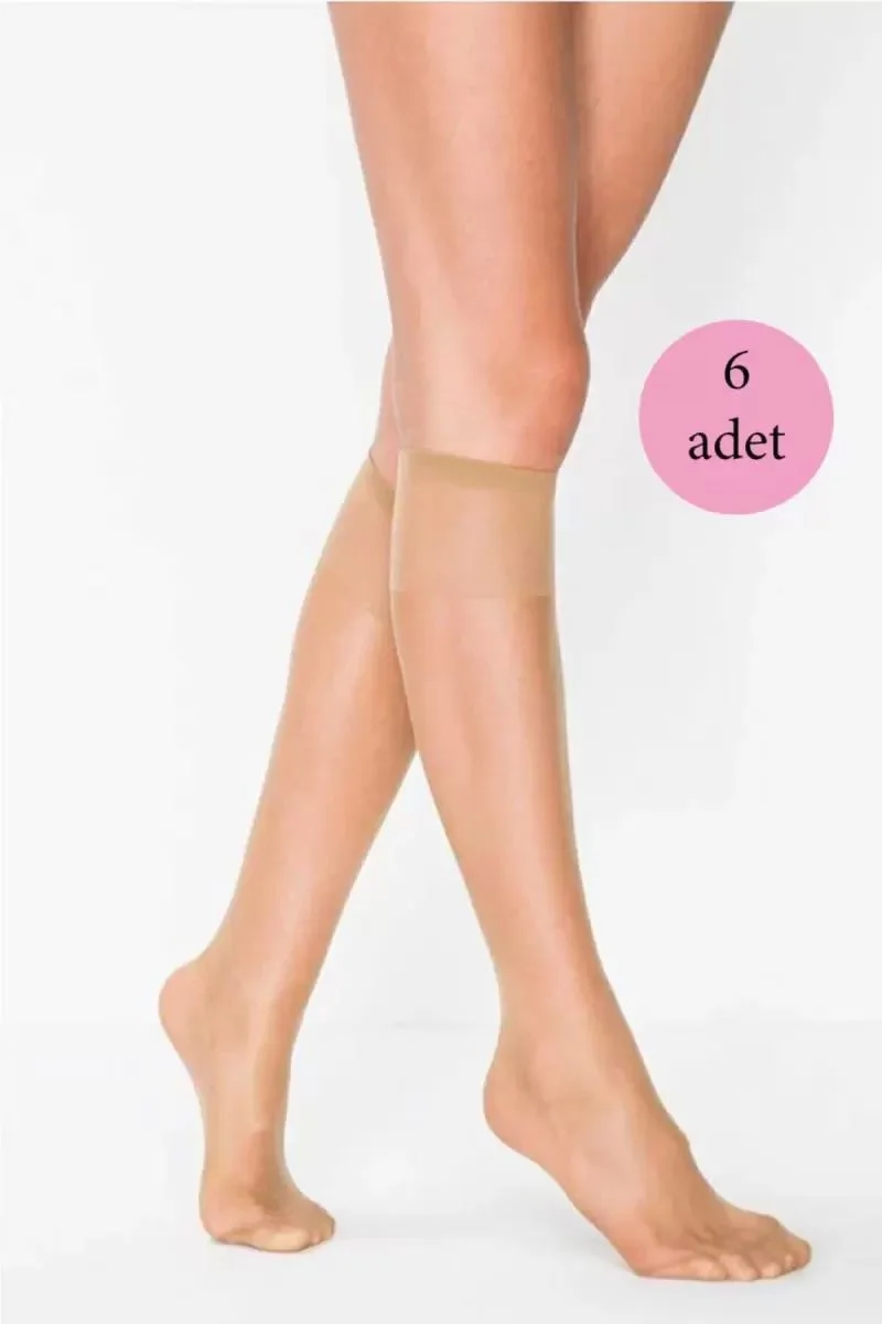 6 Adet Süper Ince 15 Den Mat Pantolon Çorabı Bronz