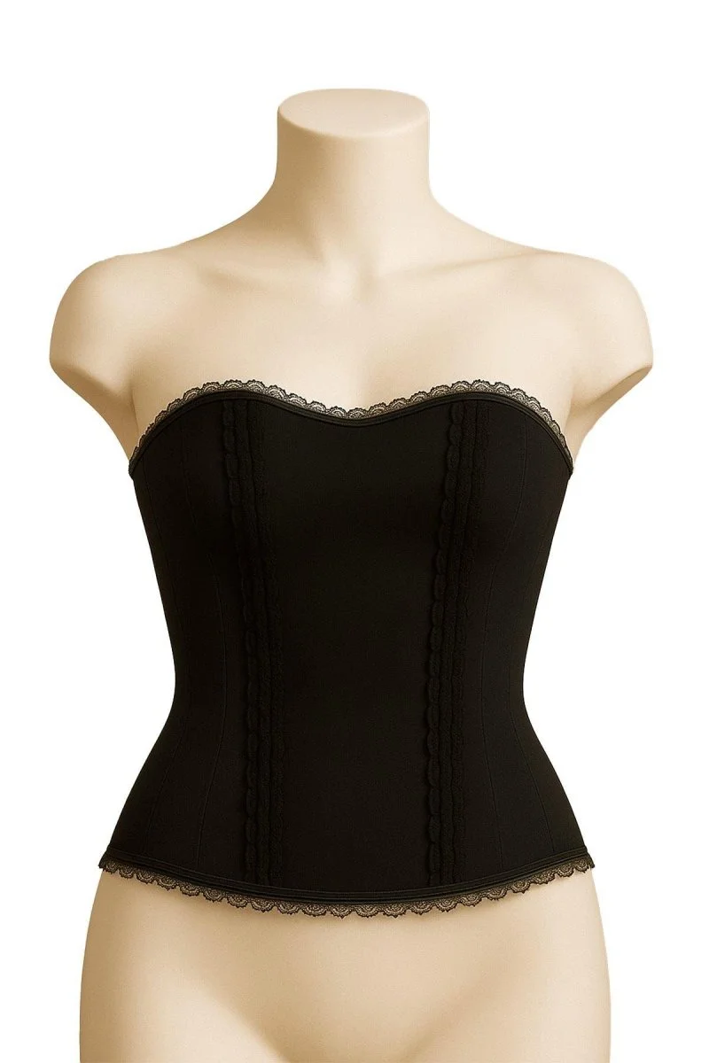 Siyah  9155 Fırfırlı Terletici Büstiyer