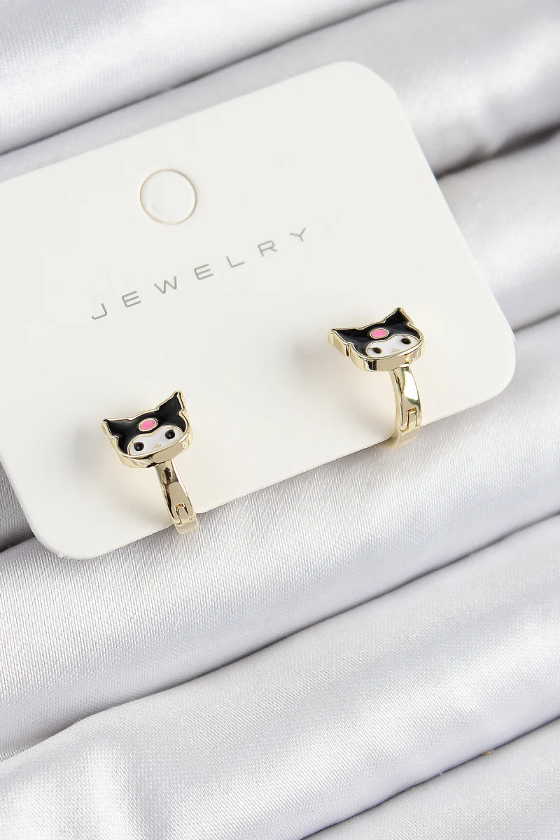 Pirinç Kuromi Model Gold Renk Çocuk Küpe