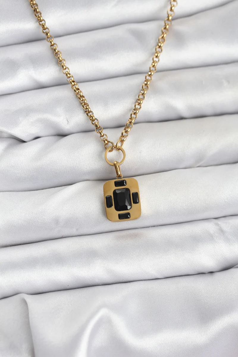 316L Çelik Zincir Gold Renk Vintage Model Kadın Kolye