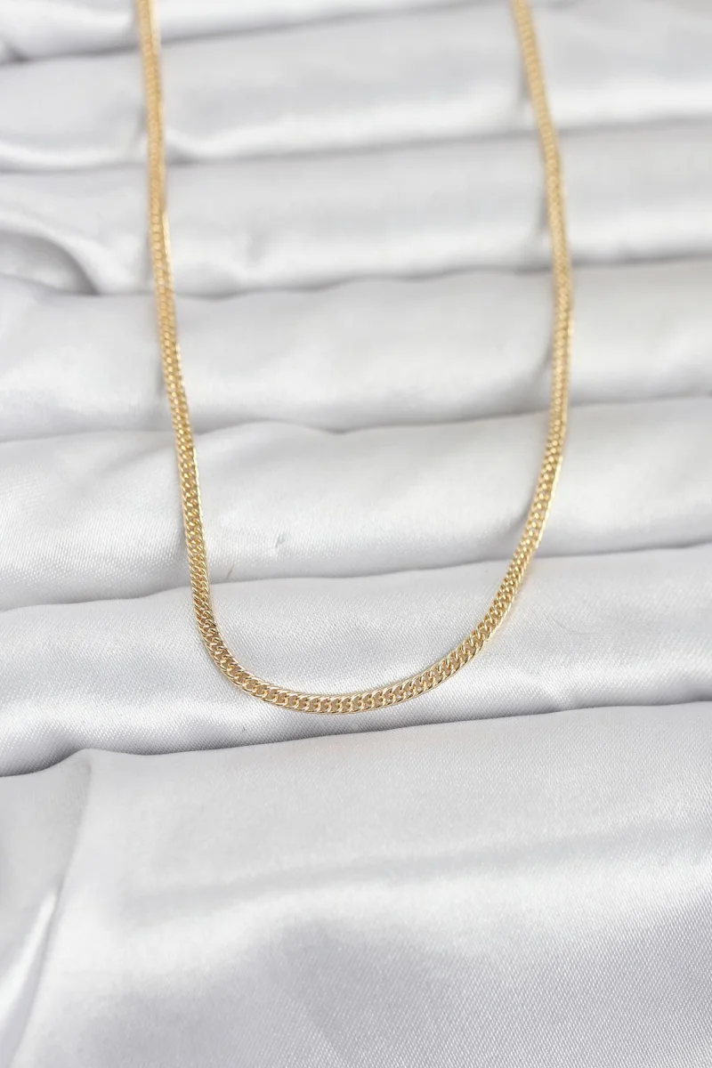 CM 14K Gold Renk Dolgun Zincir Model 60 cm Kadın Kolye