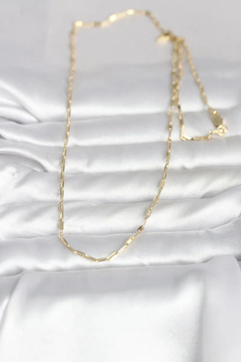 CM 14K Gold Renk İnce Ataç Zincir Model 60 cm Kadın Kolye