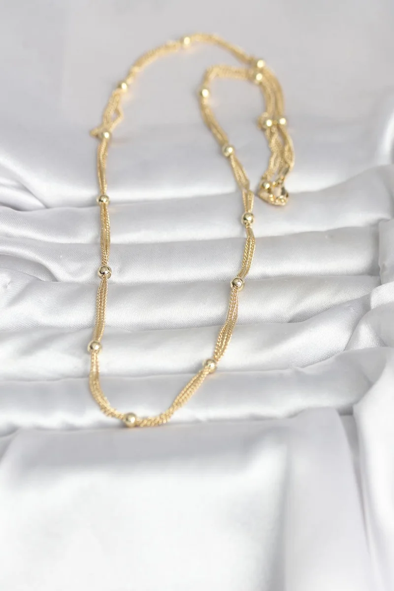 CM 14K Gold Renk Topçuk Model 60 cm Kadın Kolye