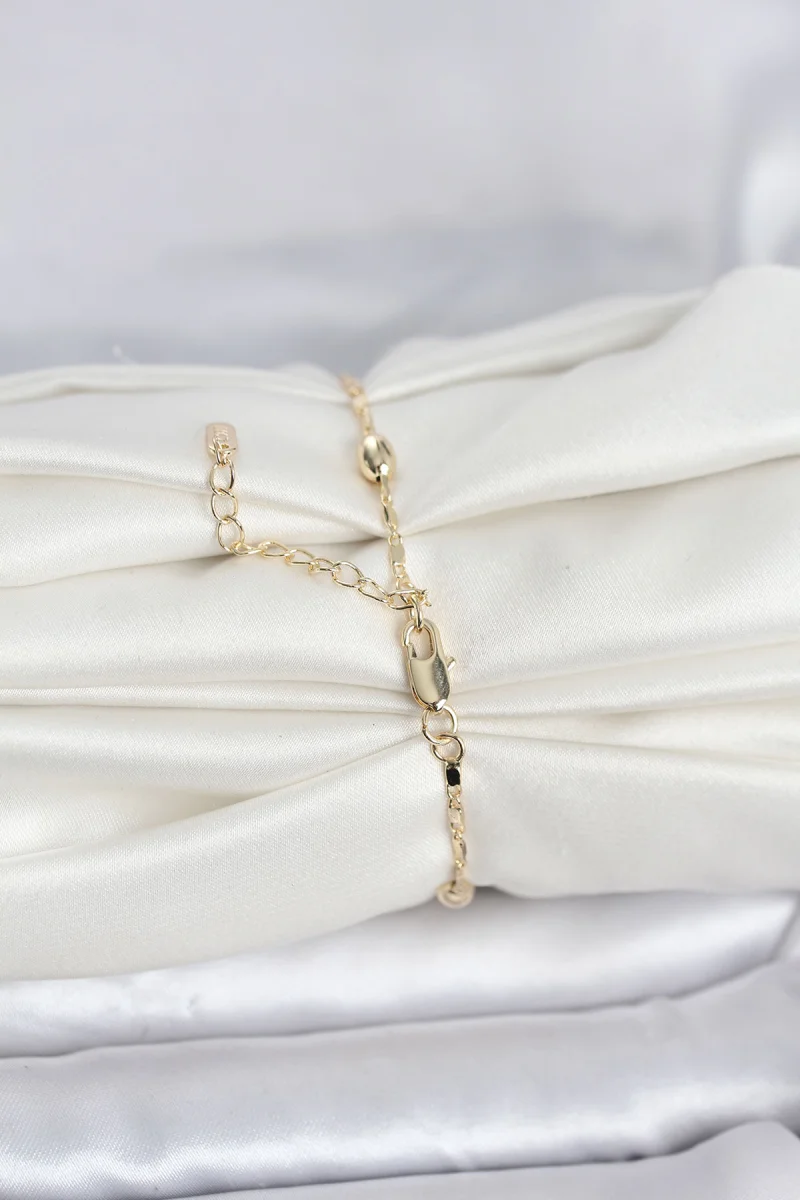 CM 14K Gold Renk Damla Topçuk Model Kadın Bileklik