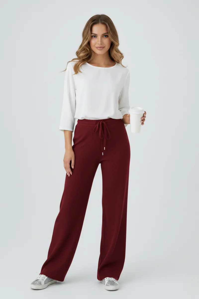 Kadın Modern Bordo Pantolon