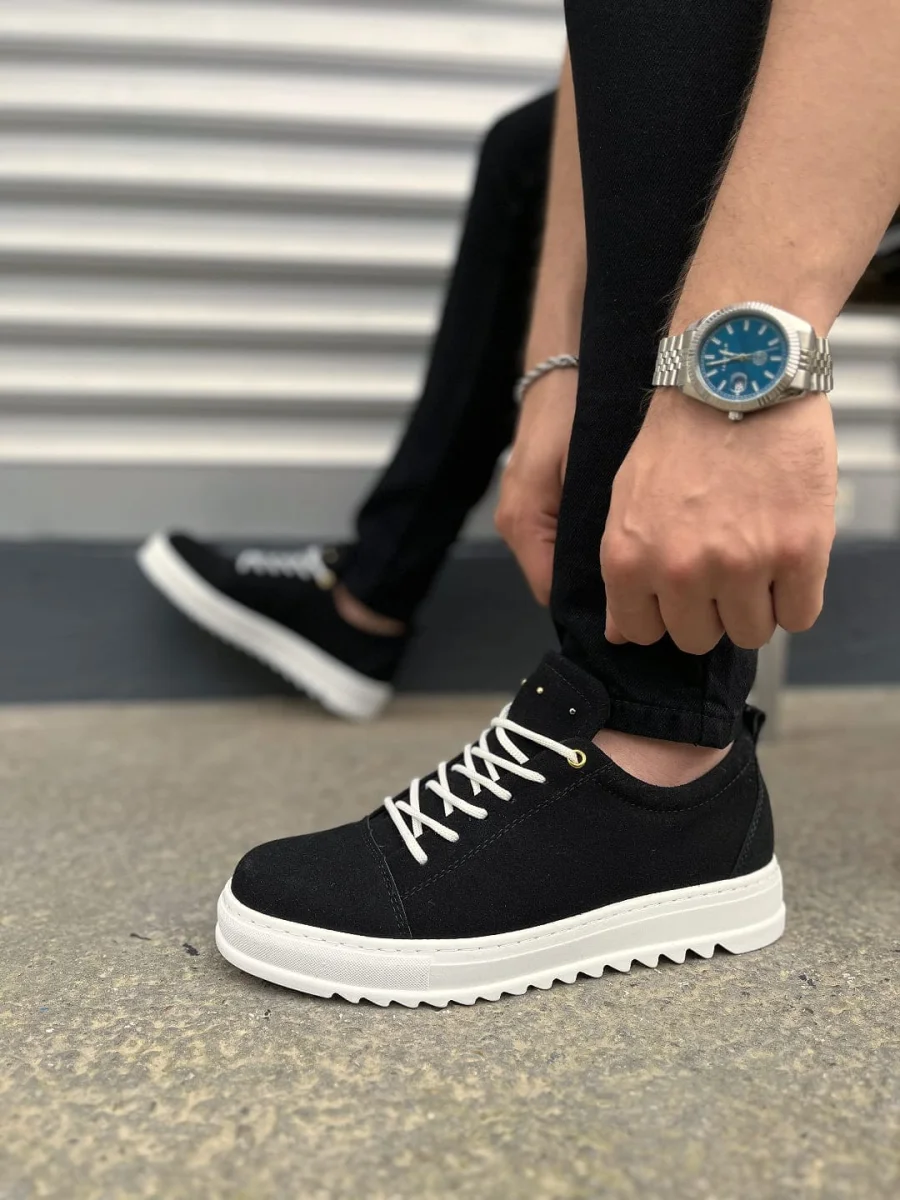 JY152 Cool Bağcıklı Süet Erkek Günlük Spor Klasik Ayakkabı SBT - Siyah