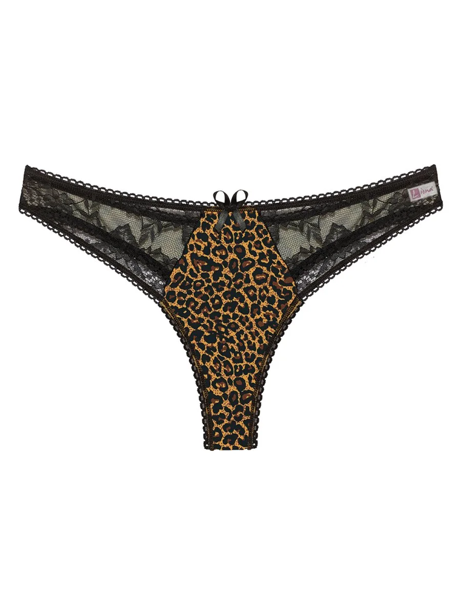 Leopar Desenli Dantelli Fantezi G String Külot