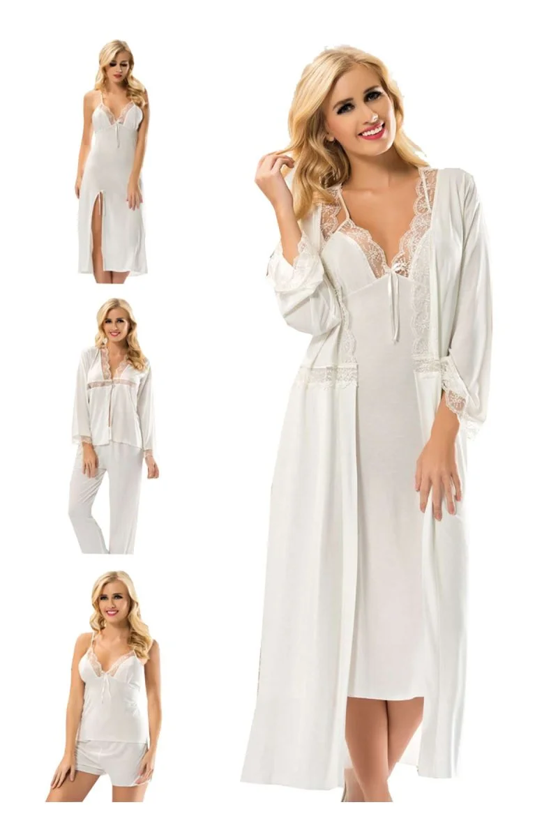 Ekru Penye Çeyizlik 6' Lı Set - 1510