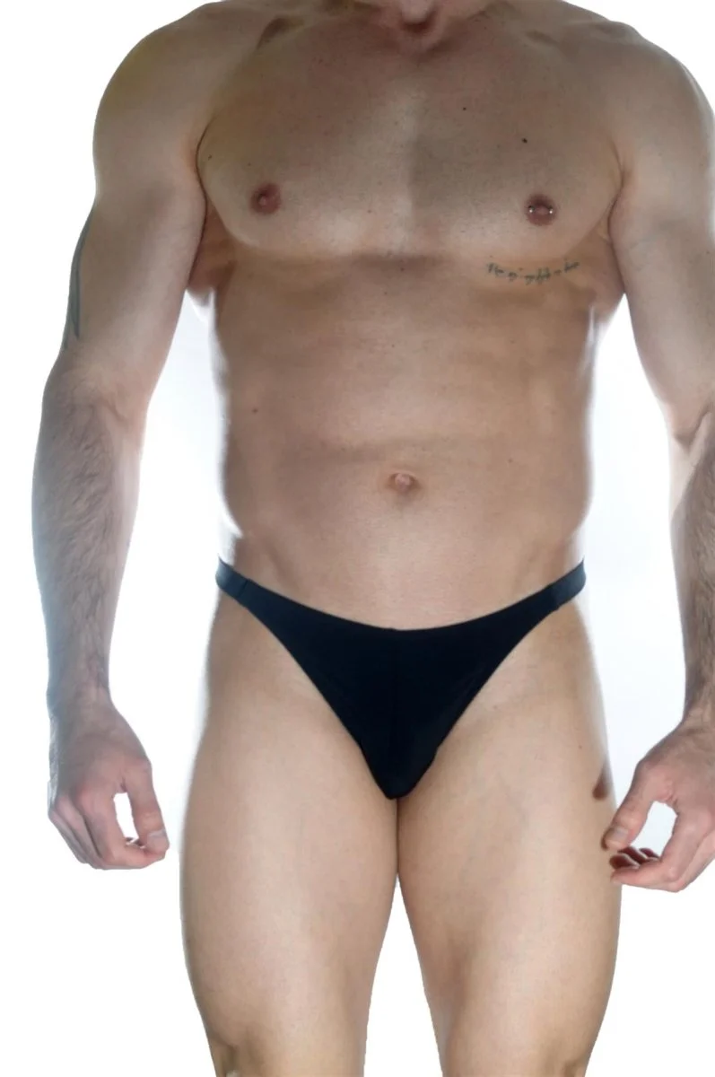 Erkek  Arkası Büzgülü Siyah Brazillian Slip