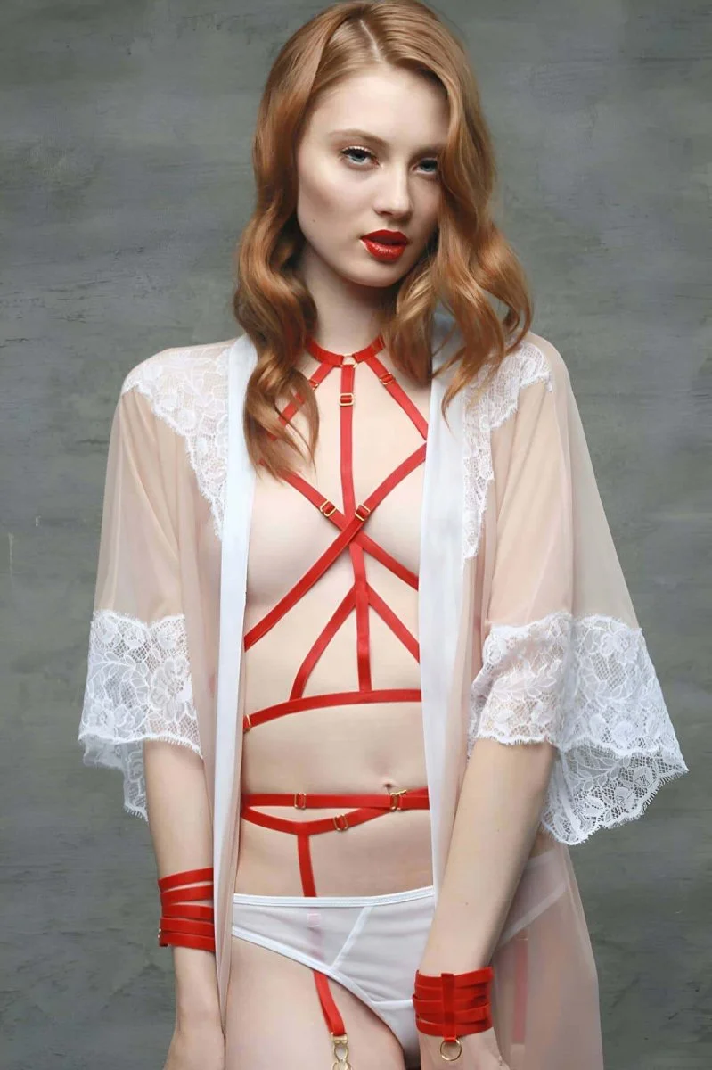 Göğsü Saran Şık Lastik Harness - Brf148