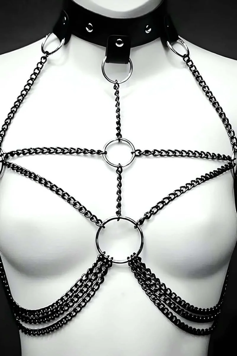 Zincirli Tasmalı Şık Harness - Brf431