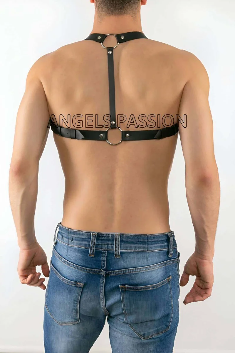 Erkek  Deri İç Giyim - Erkek  Deri Omuz Harness - Fantazi Erkek  İç Giyim - Gay Giyim Modelleri - Brfm16