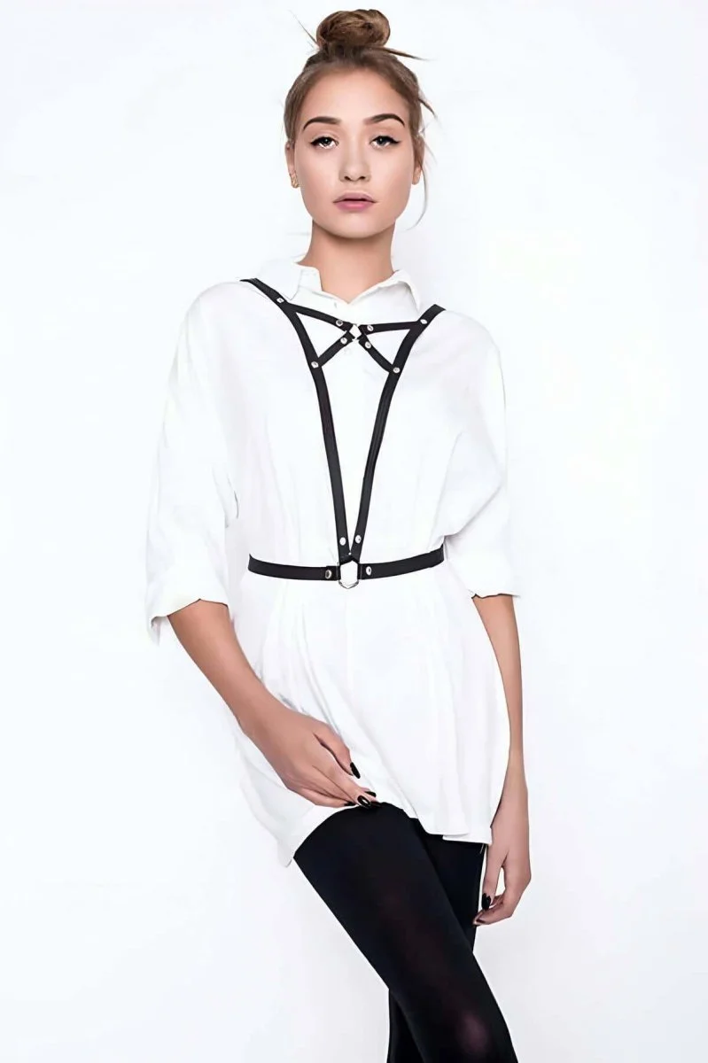 Göğüs Üstü Çapraz Detaylı Şık Harness - Brf156