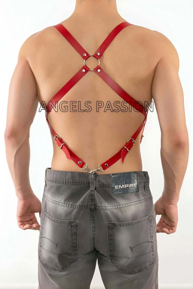 Deri Pantalona Bağlanan Seksi Erkek  Harness - Brfm11