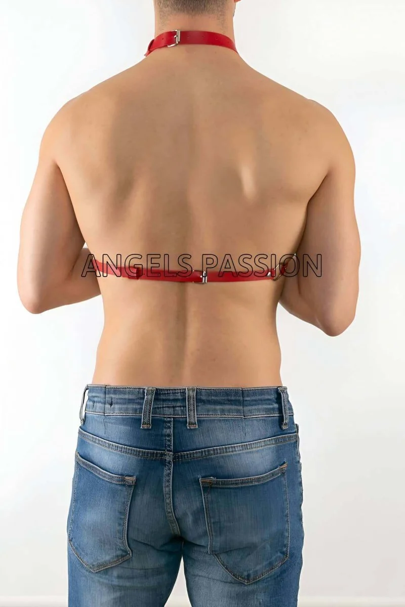 Zincirli Erkek  Deri Göğüs Harness, Zincirli Erkek  Harness - Brfm74-k1