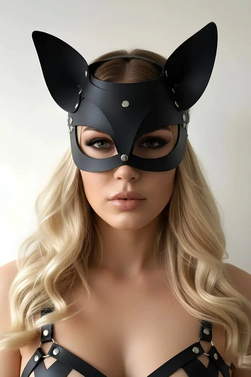 Deri Kedi Maske, Deri Maske, Maske Çeşitleri - Brf557