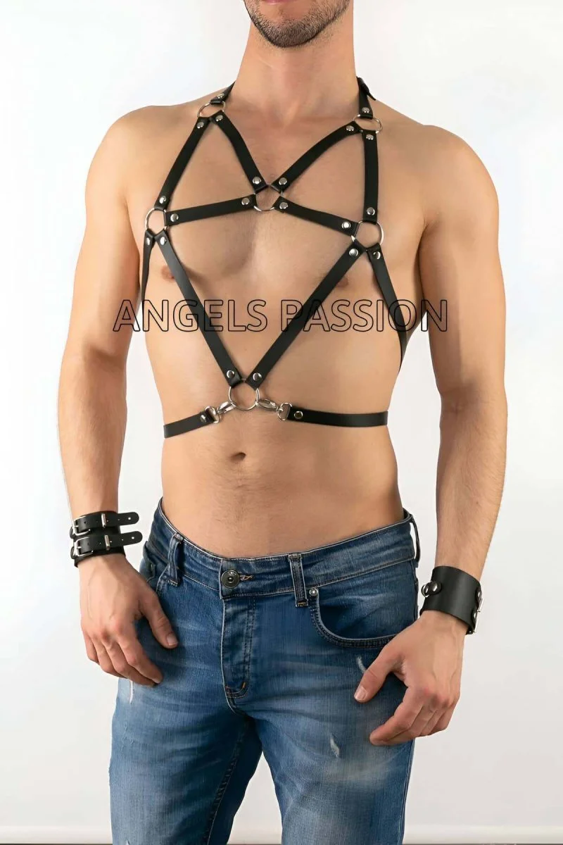 Deri Erkek  Göğüs Üzeri Harness - Brfm80