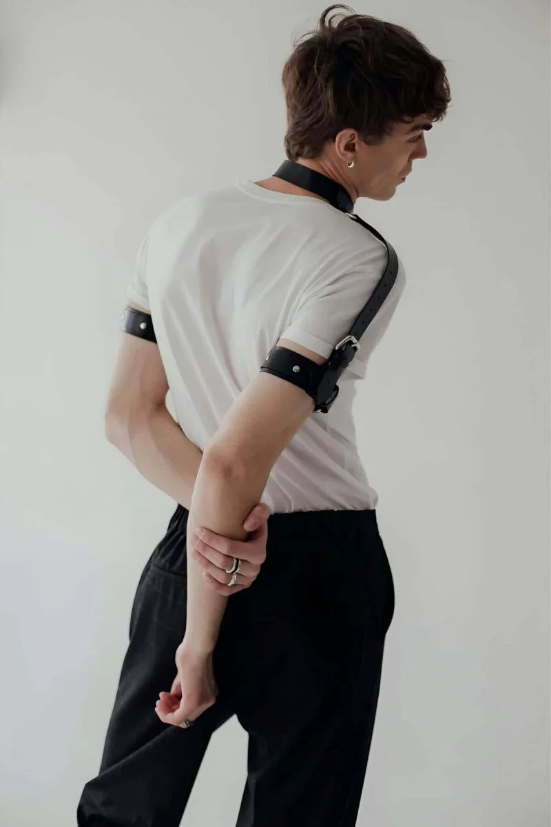 Boyun - Pazu Ve Omuz Detaylı Şık Erkek  Harness - Brfm90