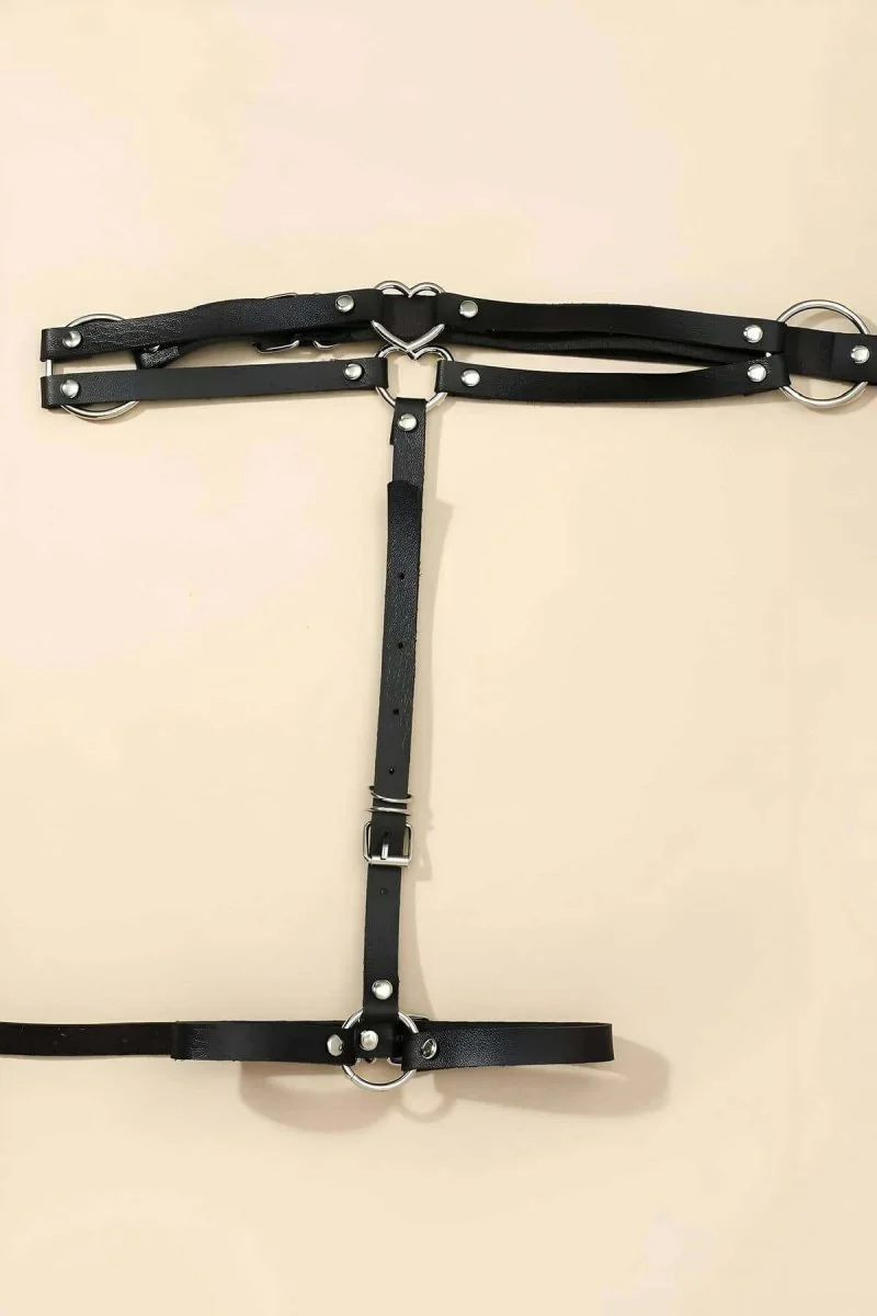 Seksi Deri Tek Bacaklı Jartiyer Harness - Brf930