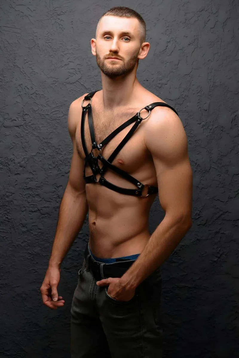 Erkek  Göğüs Üzeri Deri Harness - Brfm104