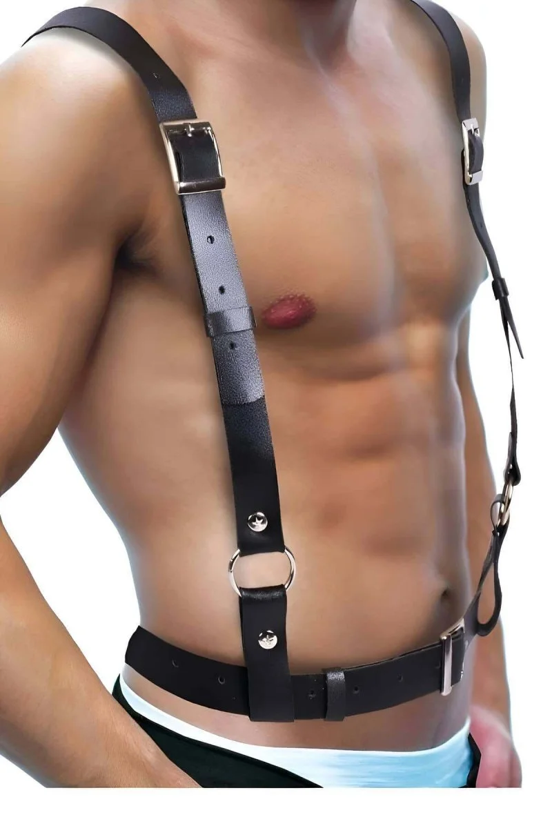 Deri Harness Aksesuar, Şık Erkek  Harness - Brfm168