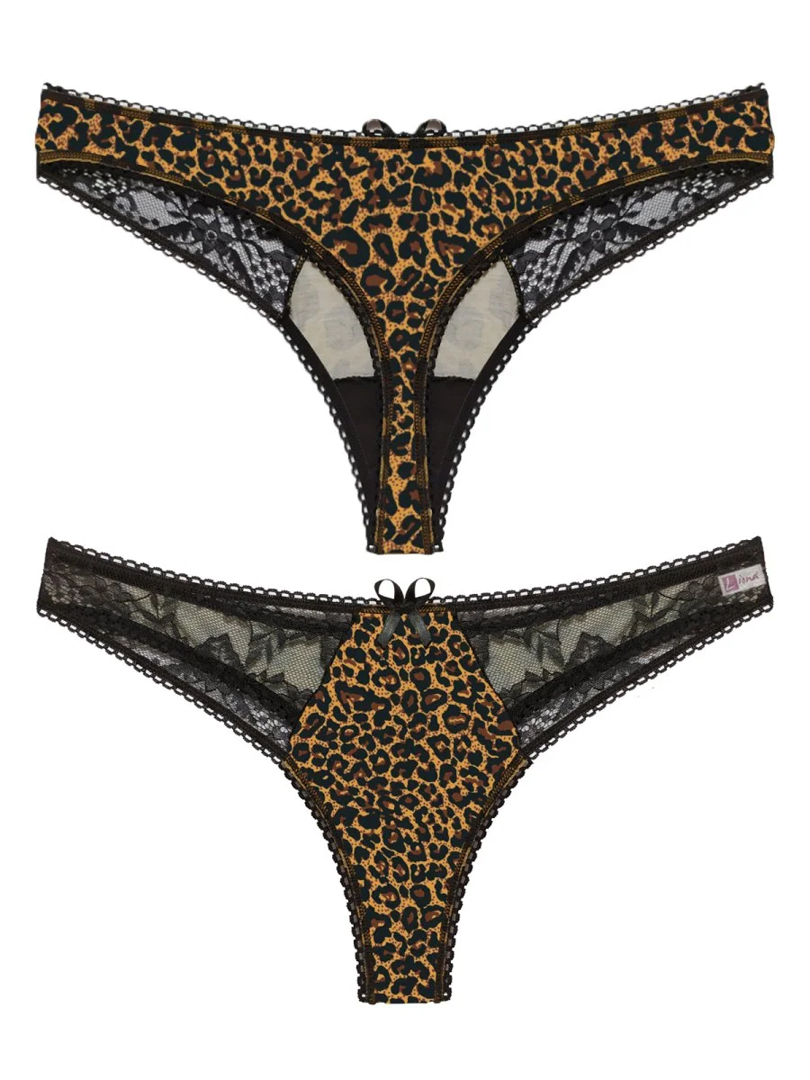 Büyük Beden Leopar Desenli Fantazi G String Bato Külot