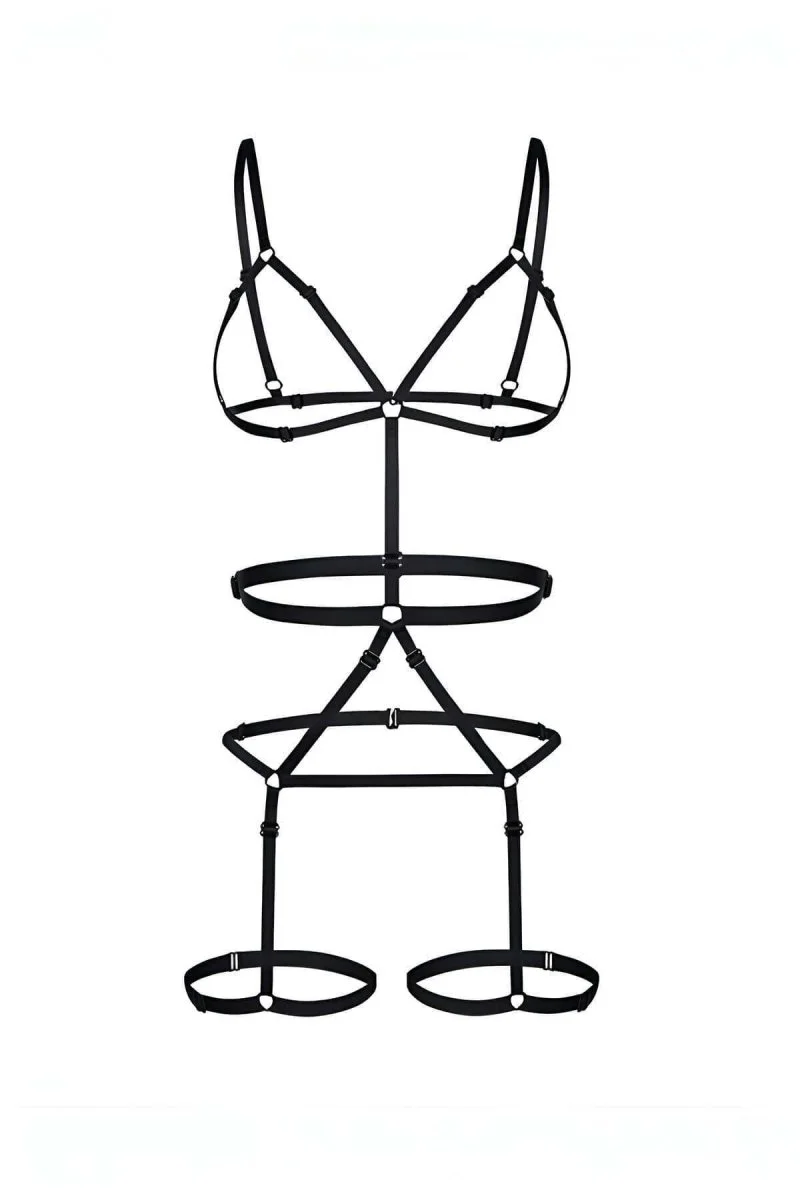 Vücudu Saran Seksi Jartiyer Harness - Brf36