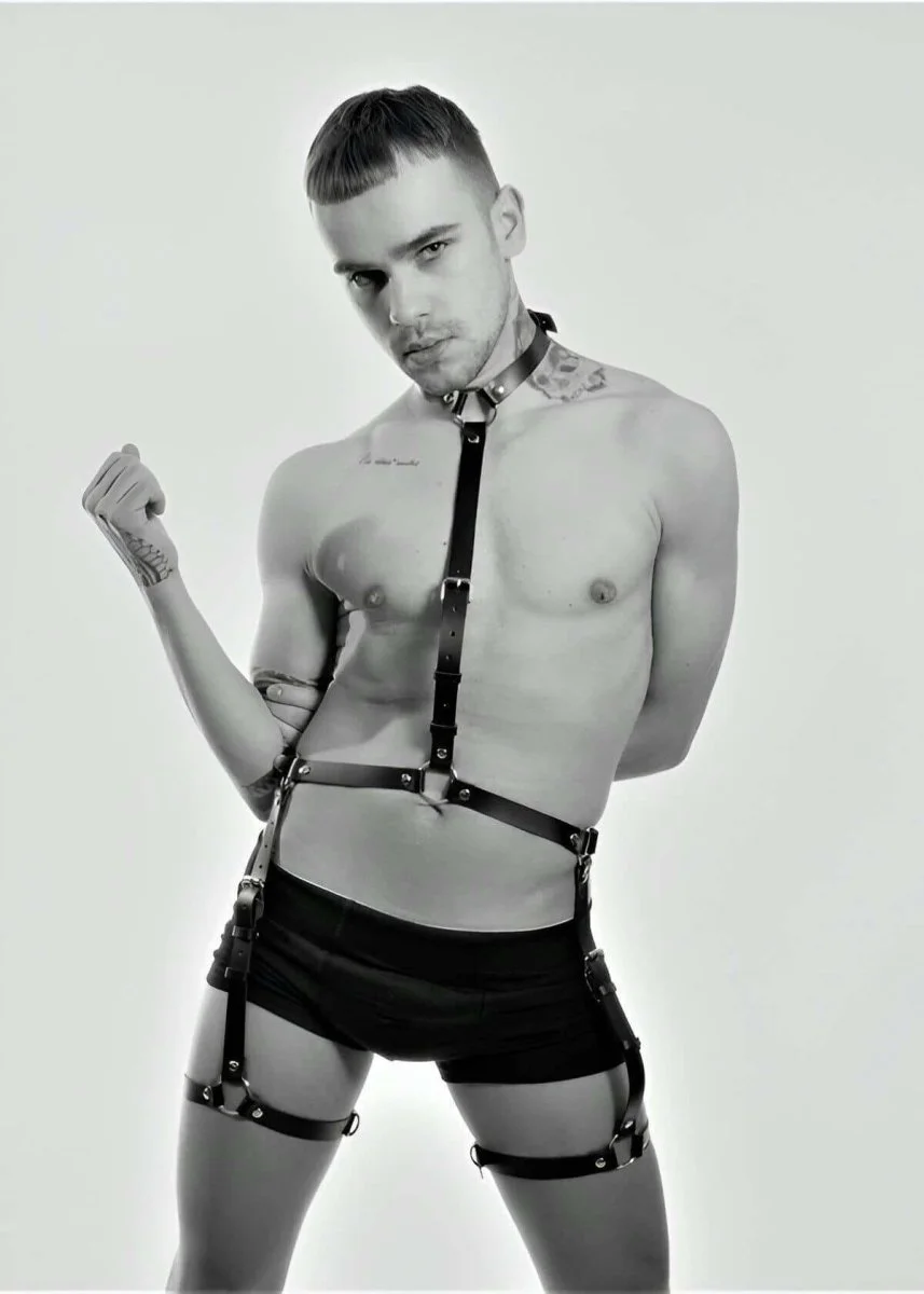 Deri Erkek  Jartiyer Harness Fantazi Giyim - Brfm34
