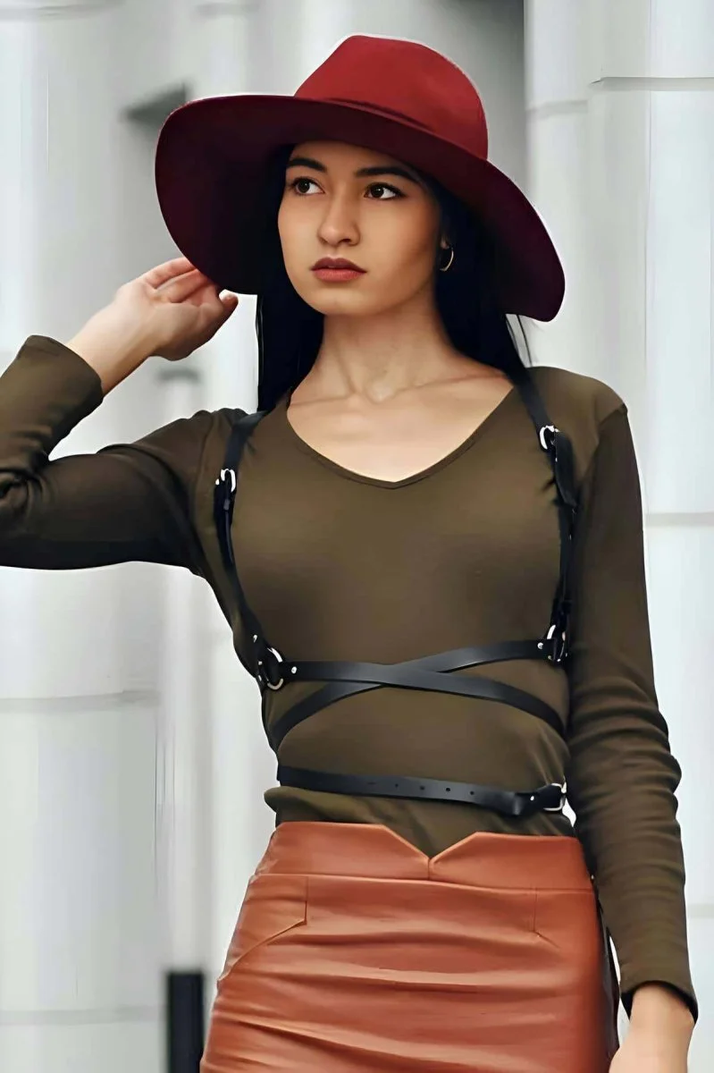 Beli Uzun Sarmalı Şık Harness - Brf172