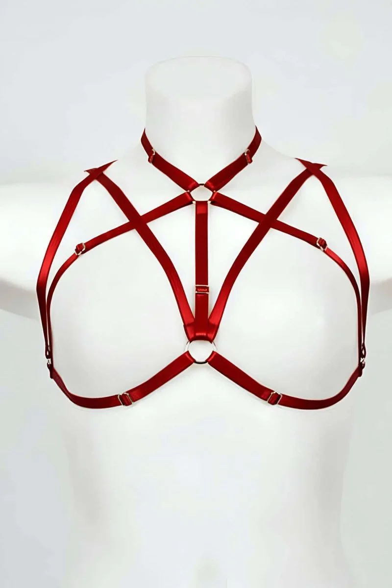 Boyundan Bağlamalı Fetiş Göğüs Harness - Brf166