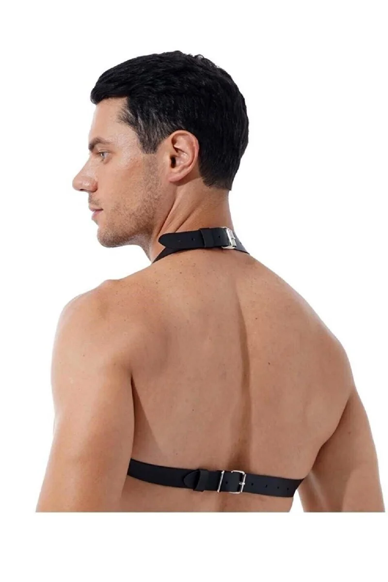 Zincirli Erkek  Göğüs Deri Harness - Brfm96