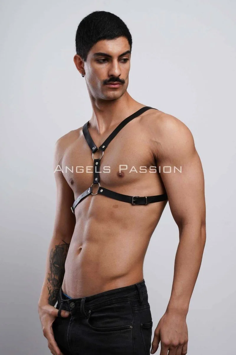 Erkek  Deri Göğüs Harness, Erkek  Fantazi Giyim, Clubwear, Partywear - Brfm44