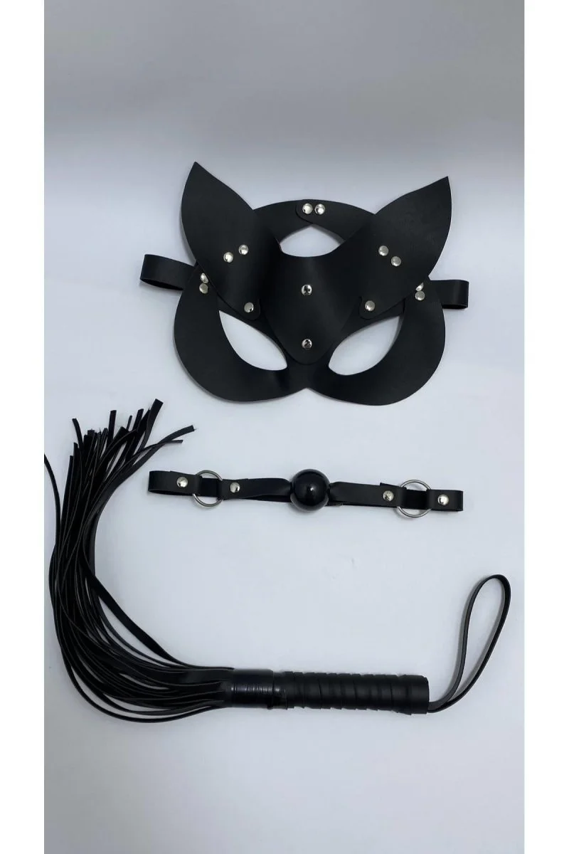 Siyah Maske Ağız Topu,3'lü Set